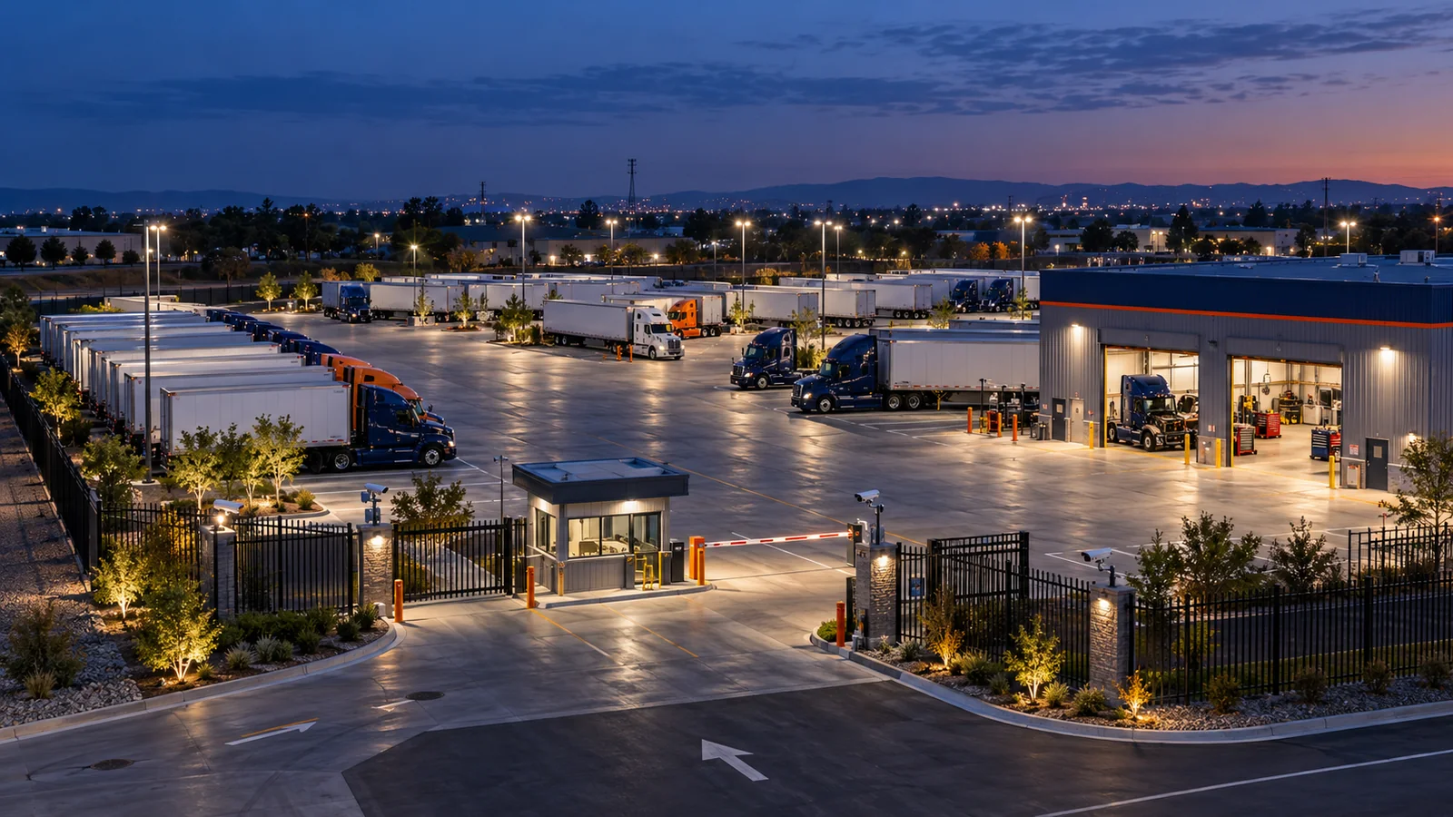 Secure truck & trailer parking yards — proposed facility concept